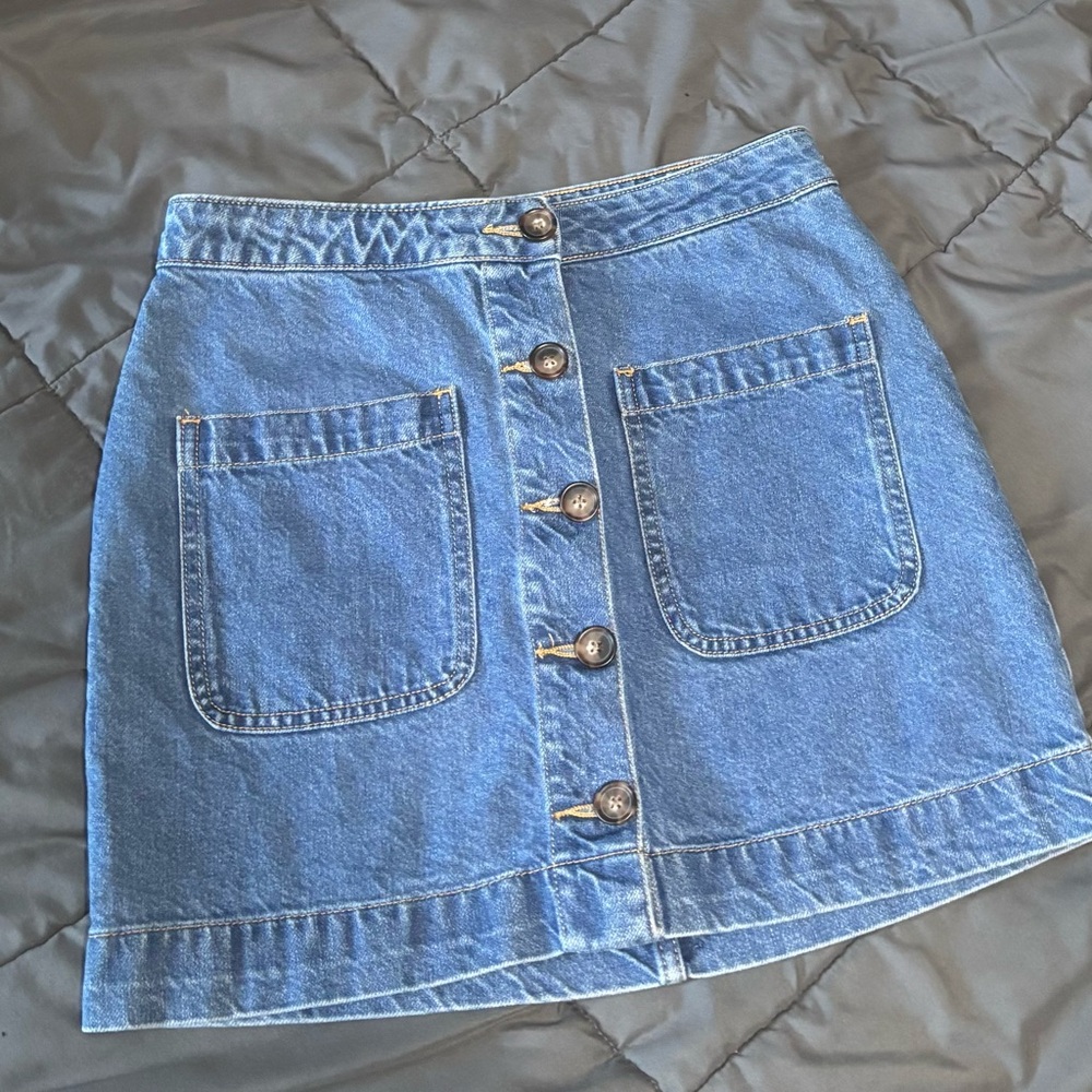 We The Free Women’s Jean Skirt Button Front Size 26 Free People Super High Rise